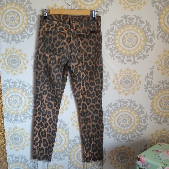 Joe's jeans cheetah print skinny destroyed ankle destressing high rise - Picture 2 of 5